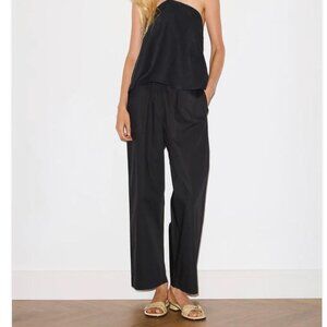 DEIJI studios ease trousers in black poplin